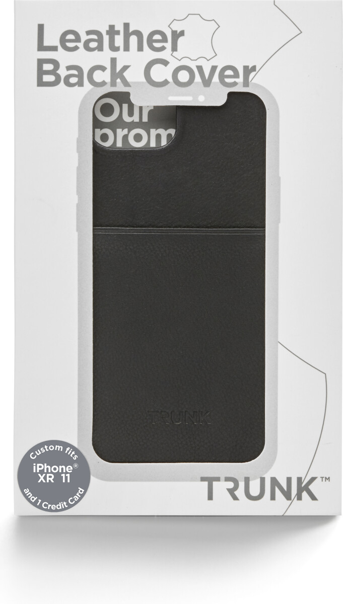 Trunk - Iphone Xr11 Cover - Med Kortholder - Ægte Læder - Sort