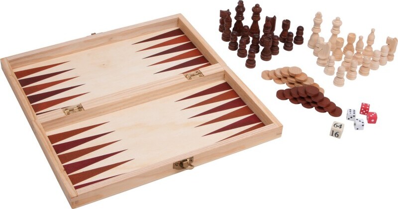 3-I-1 Backgammon Skak Og Dam Brætspil - Small Foot