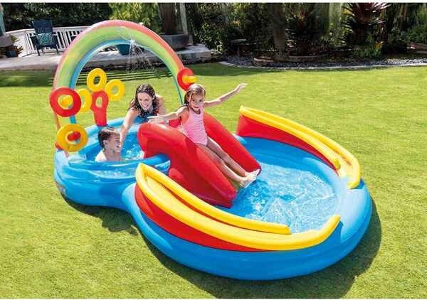Badebassin Til Børn Med Rutsjebane - Intex - 206 L