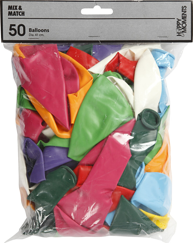 Balloner - Ø 43 Cm - Assorterede Farver - 50 Stk