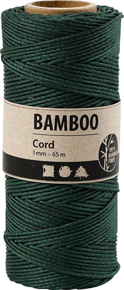 Bambus Snor - Tykkelse 1 Mm - Grøn - 65 M