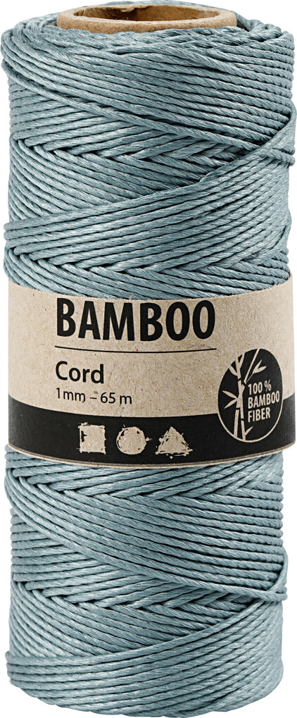Bambus Snor - Tykkelse 1 Mm - Mørk Turkis - 65 M