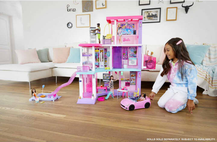 Barbie - Dreamhouse Dukkehus Med Lys Og Lyd - Inkl. 2 Dukker Og - 100+ Dele | Se tilbud og køb