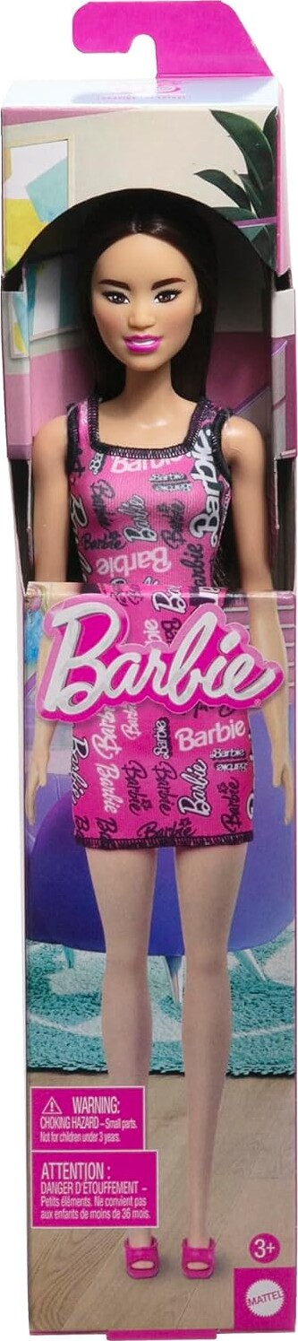 Barbie - Basic Dukke - Asiatisk Med Pink Kjole - Mattel Hrh10