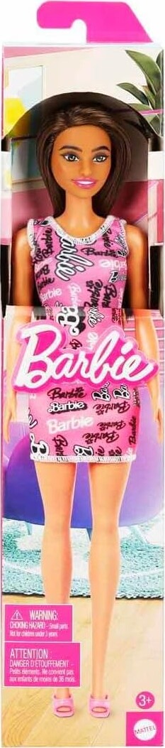 Barbie - Basic Dukke - Brunette - Pink Kjole - Mattel Hrh09