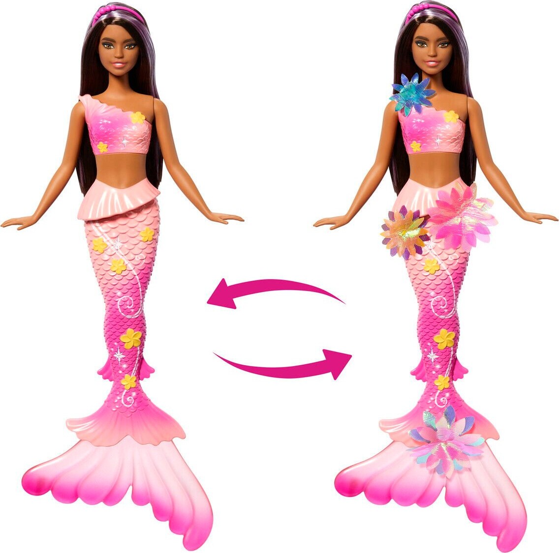 Barbie - Flower Magic Mermaid - Sort Havfrue Dukke