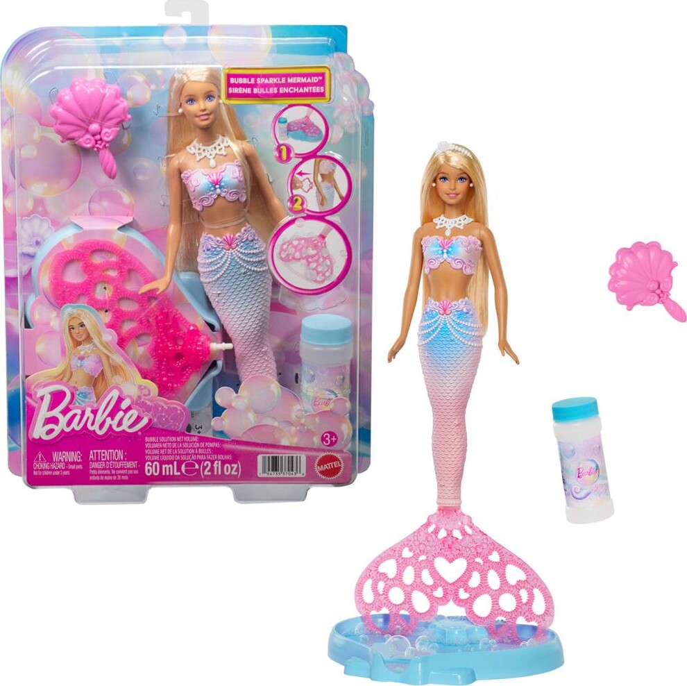 Barbie - Bubble Sparkle Mermaid - Havfrue Dukke Legesæt