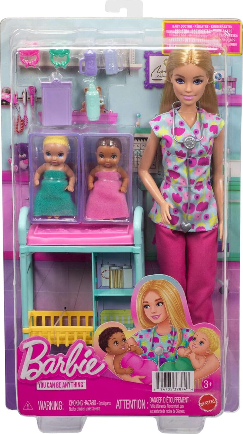 Barbie - Career Baby Doctor - Karriere Børnelæge Dukke Legesæt