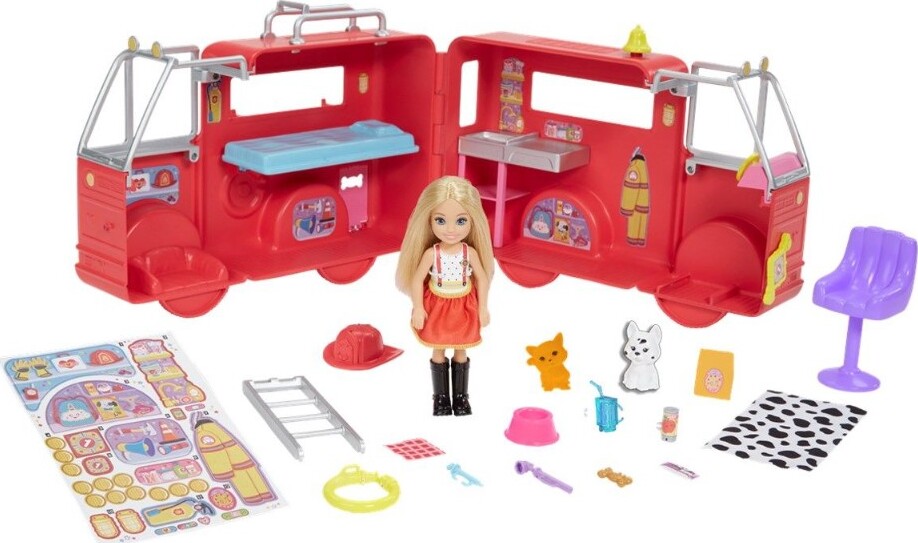 Barbie - Chelsea Can Be - Brandbil Og Dukke Sæt - Mattel Hck73
