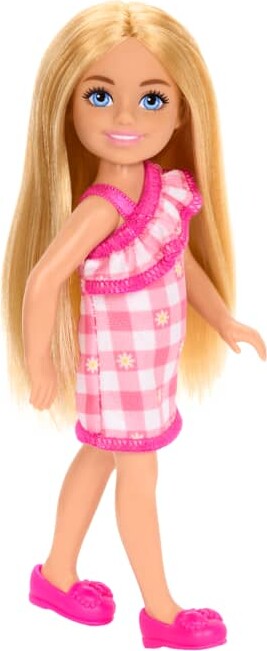 Barbie - Chelsea Dukke - Pige Med Ternet Kjole