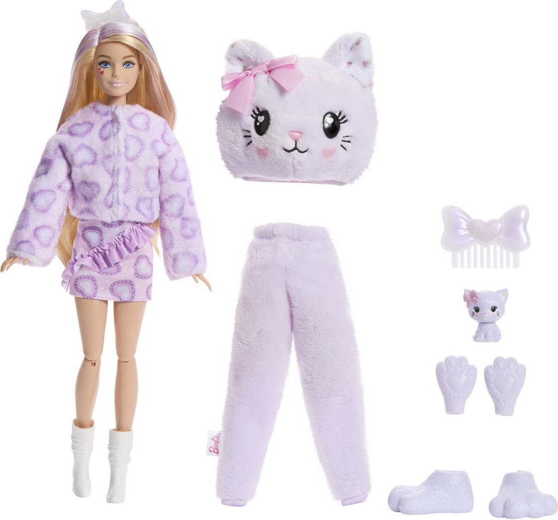 Barbie Jjp64 - Cutie Reveal Kitten Dukke - Sweet Bows - Mattel