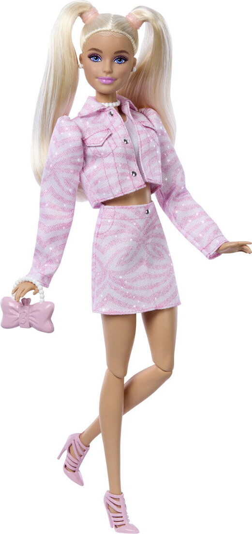 Barbie - Deluxe Lyserød Denimjakke Blond Dukke - Mattel Jjn69