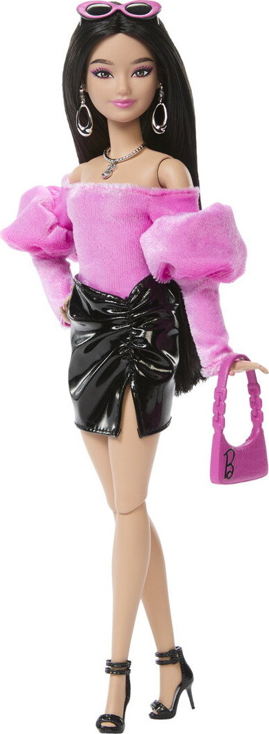 Barbie - Deluxe Style - Pink Top Og Sort Nederdel - Mattel Jjn76