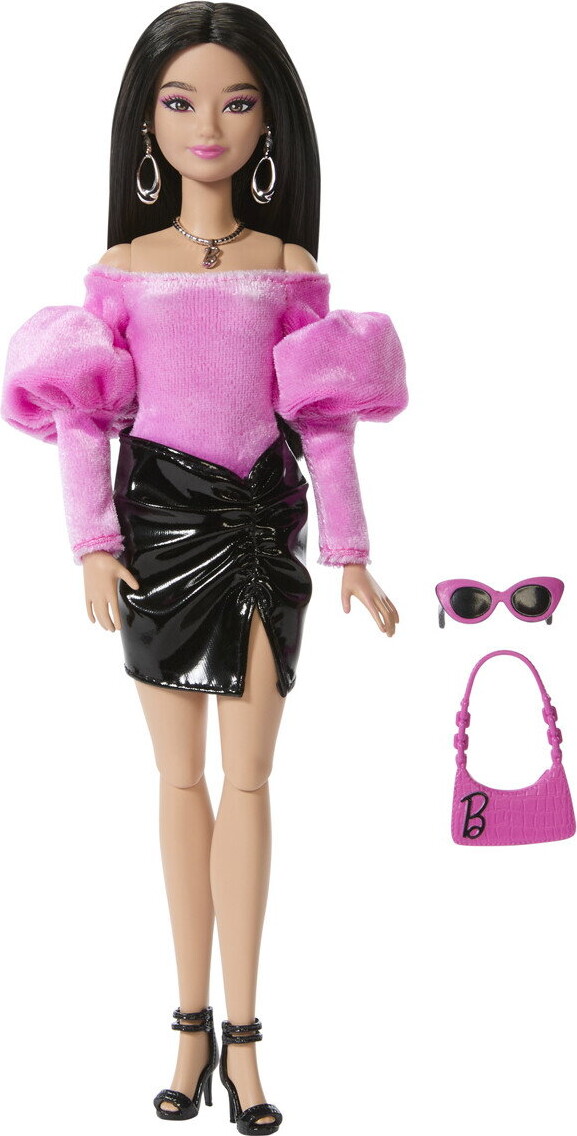 Barbie - Deluxe Style - Pink Top Og Sort Nederdel - Mattel Jjn76