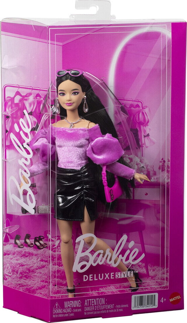 Barbie - Deluxe Style - Pink Top Og Sort Nederdel - Mattel Jjn76