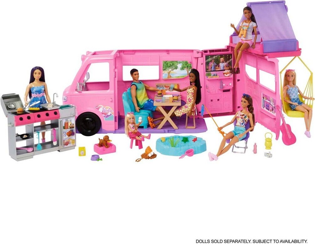 Barbie - Dream Camper Van Legesæt - Over 60 Tilbehørsdele