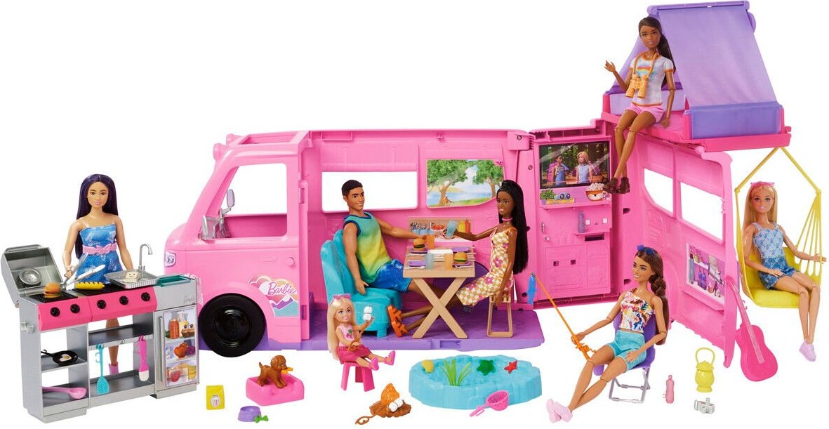 Barbie - Dream Camper Van Legesæt - Over 60 Tilbehørsdele