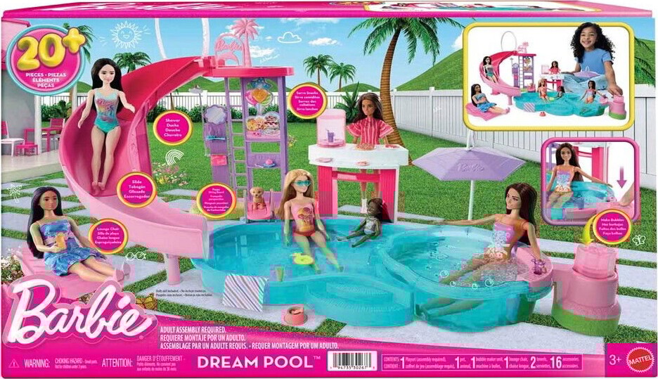 Barbie - Dream Pool Legesæt - Over 20 Dele