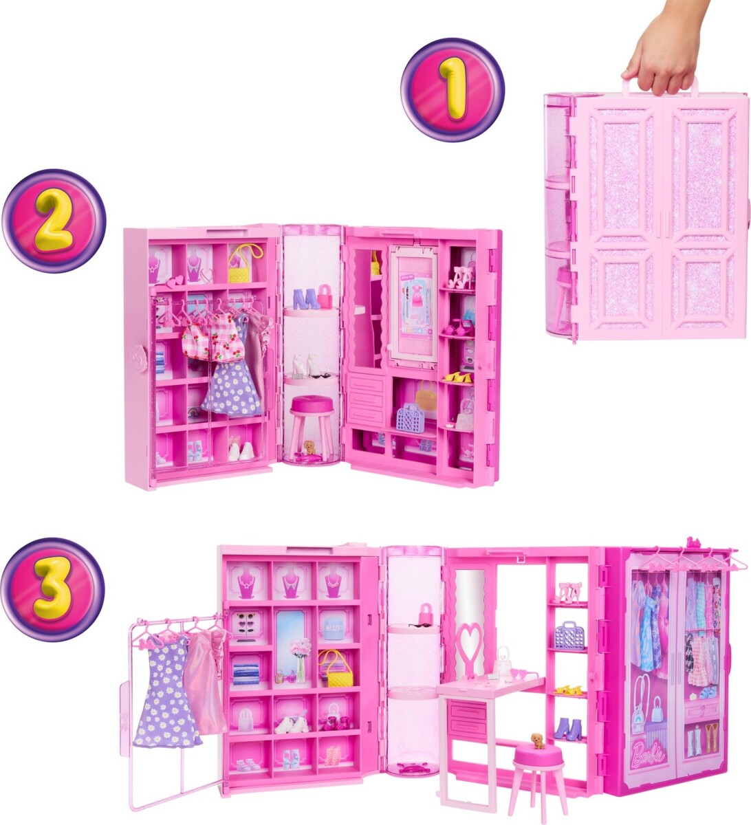 Barbie - Drømme Skab 30 Med Dukke Legesæt