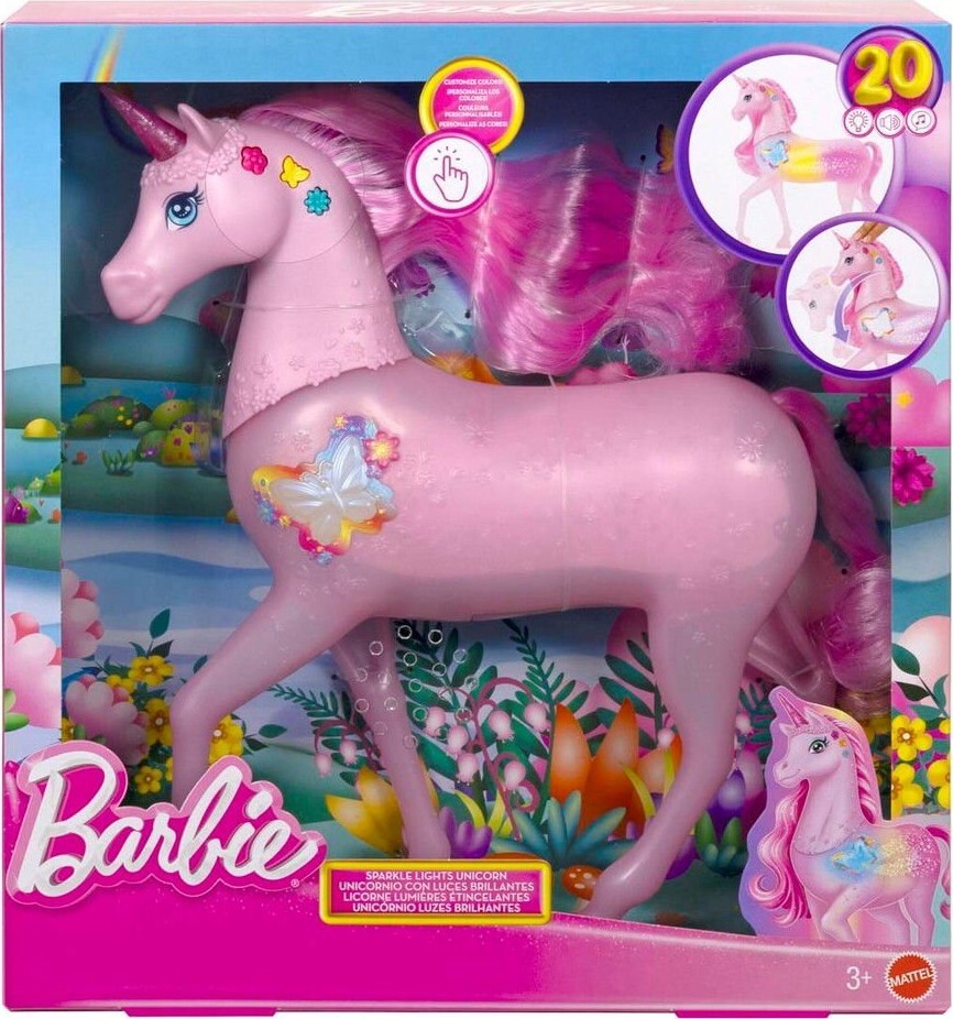 Barbie - Sparkle Lights - Enhjørning Med Lys Og Lyde