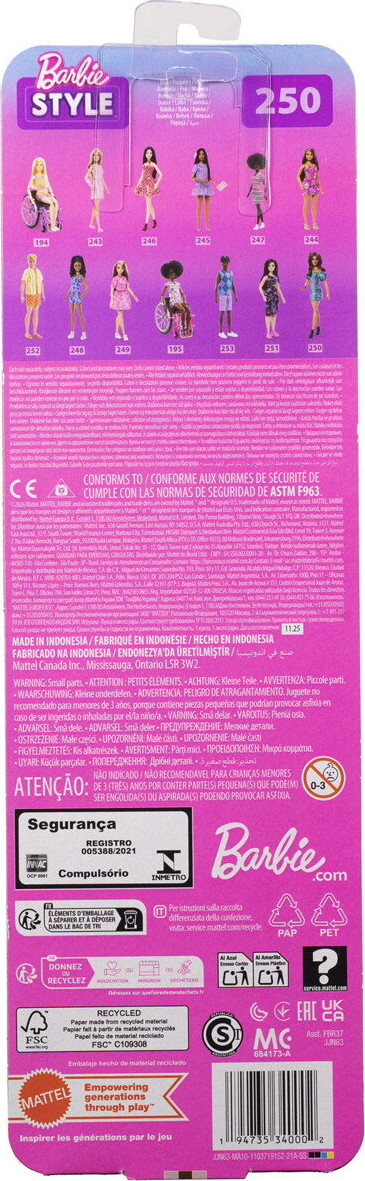 Barbie - Fashionista Teal Dyreprint