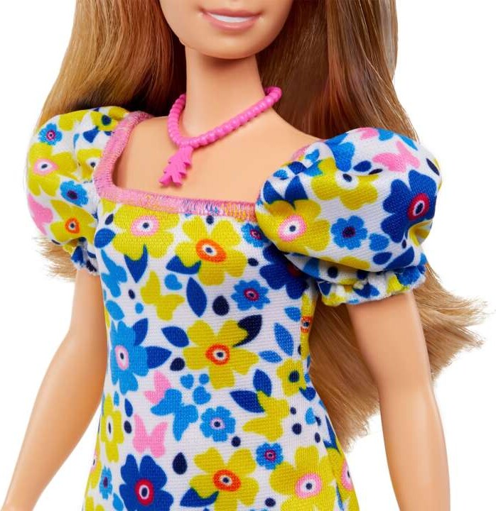 Barbie Dukke Med Downs Syndrom - Fashionistas - Blomster Kjole
