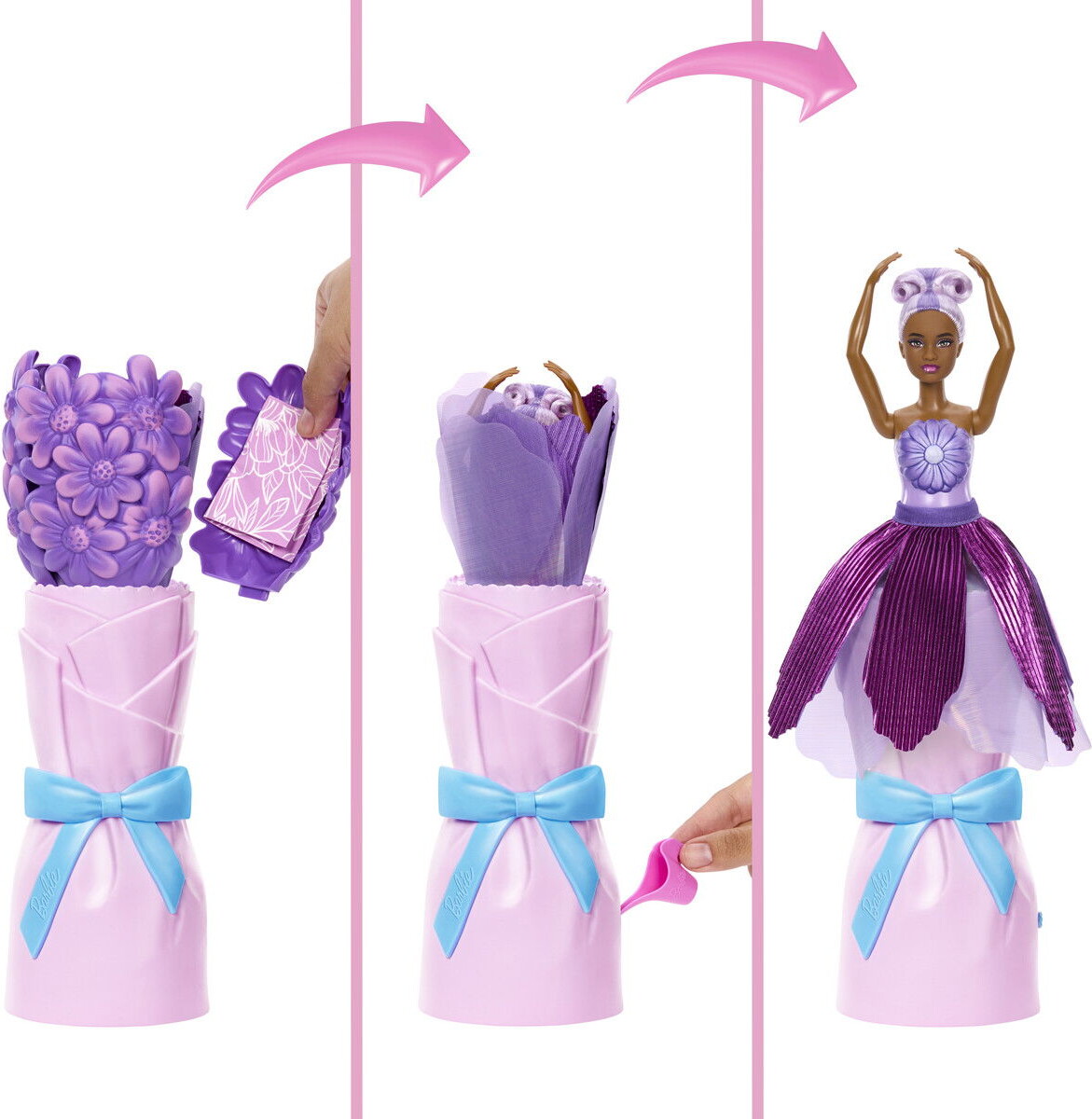 Barbie Jmf58 - Petal Pop - Flower Reveal Dukke - Lilla Marguerit