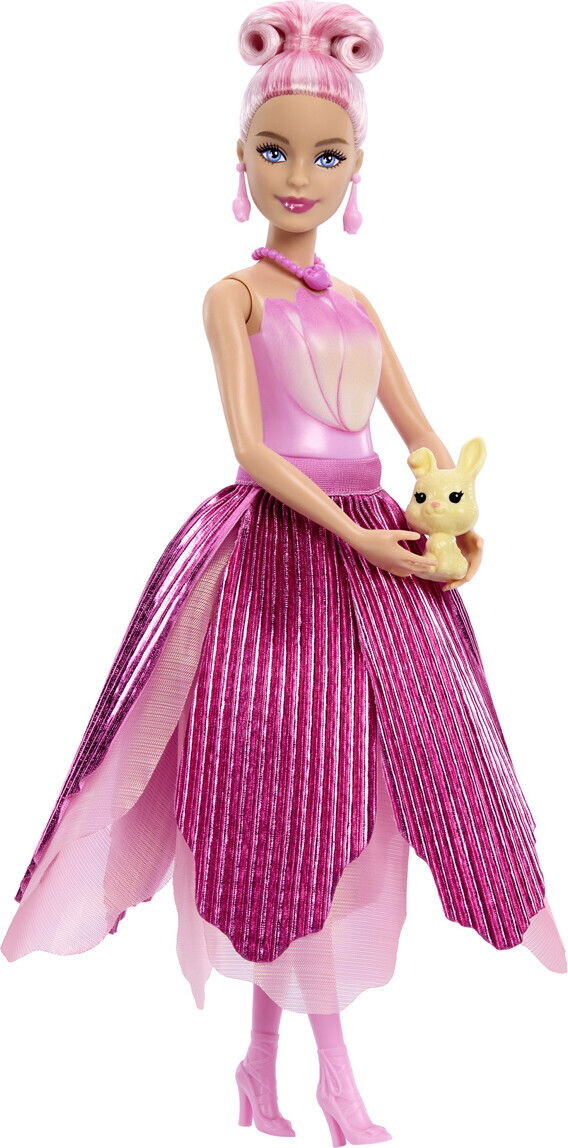 Barbie Jmf57 - Petal Pop - Flower Reveal Dukke - Lyserød Tulipan