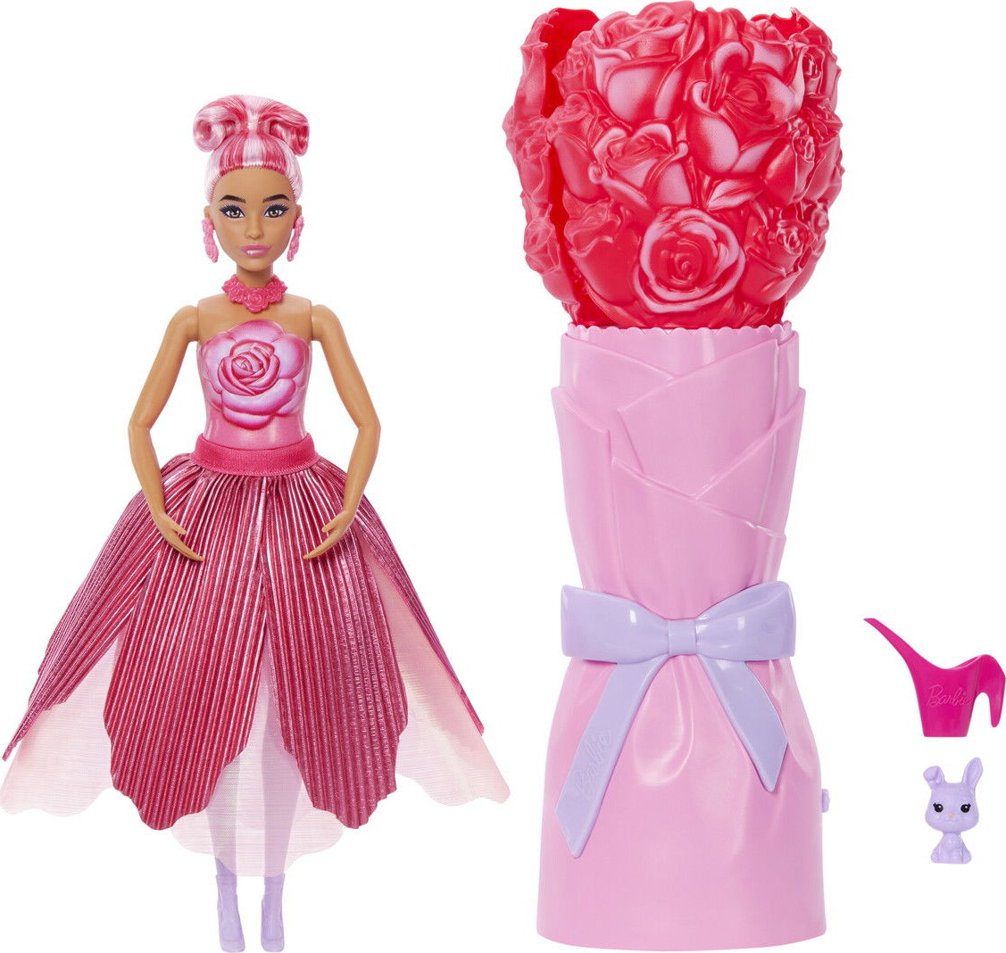 Barbie Jmf59 - Petal Pop - Flower Reveal Dukke - Rød Rose