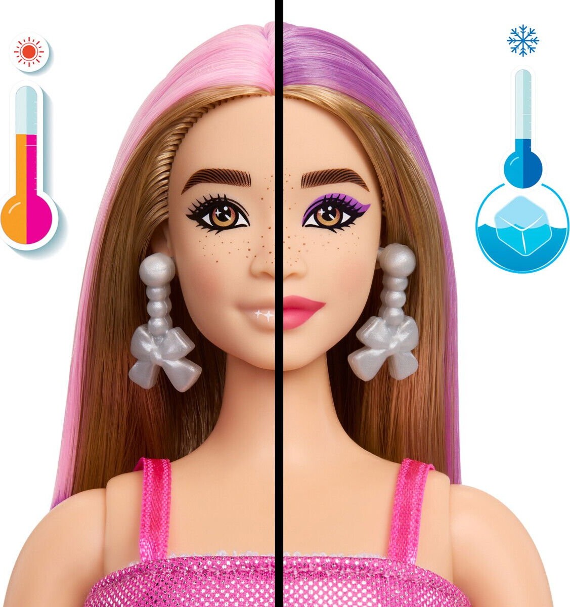 Barbie - Party Unboxed - Lyserød Curvy Dukke - 10 Overraskelser