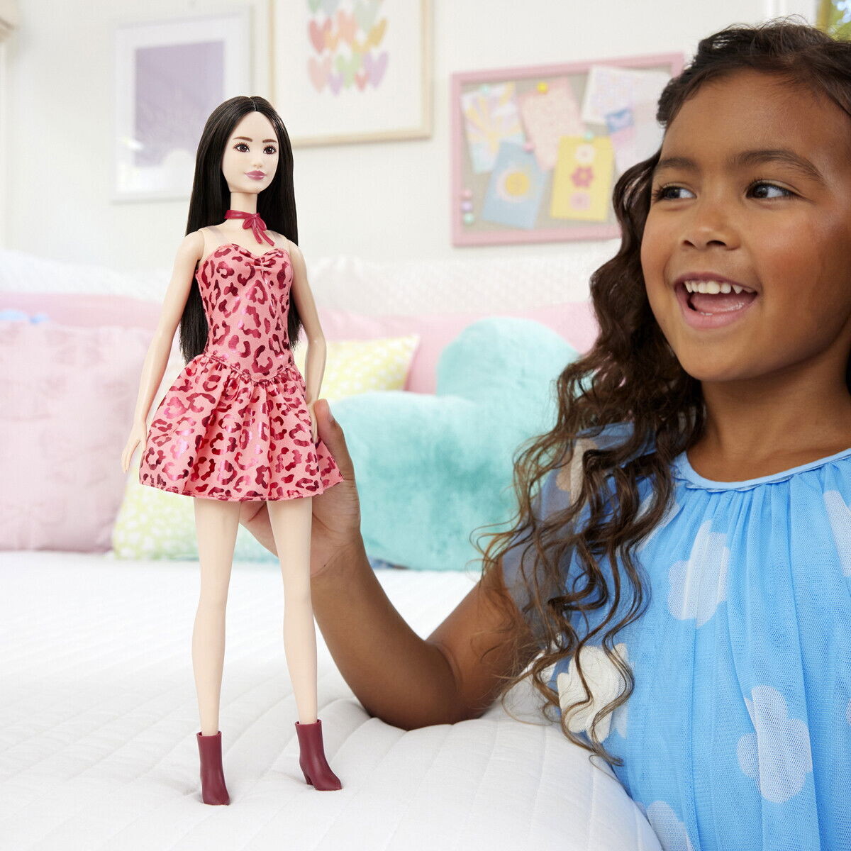 Barbie Jjn59 - Fashionistas Dukke - Lyserød Leopard Brunette