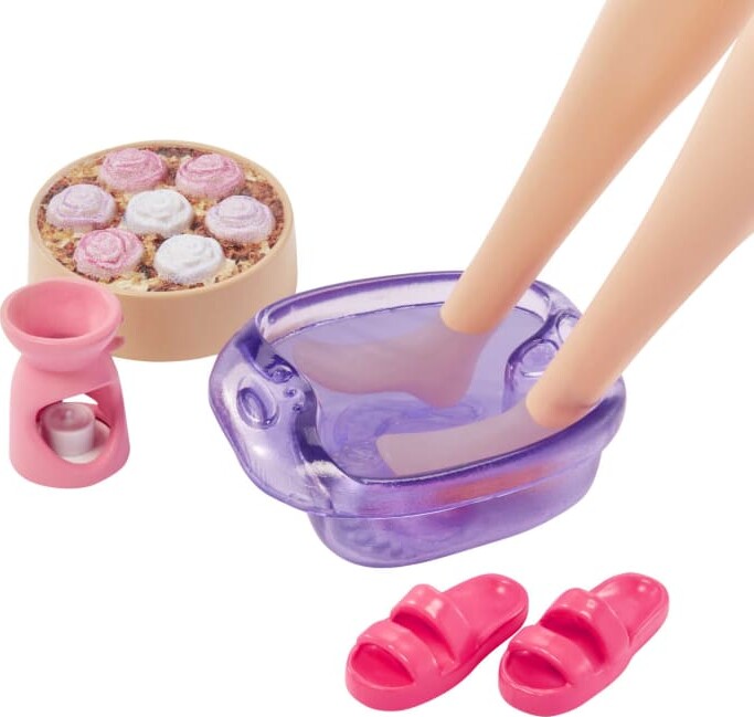 Barbie - Dukke Med Hundehvalp - Self Care Spa Day Legesæt