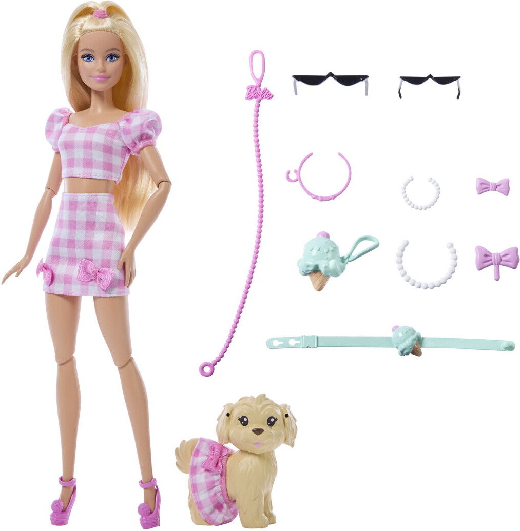 Barbie - Twinning Looks - Dukke Og Hund - Sløjfer
