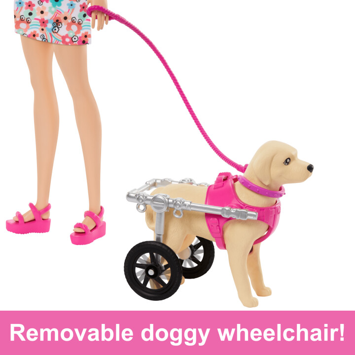 Barbie - Walk And Wheel Kæledyr Dukke Legesæt