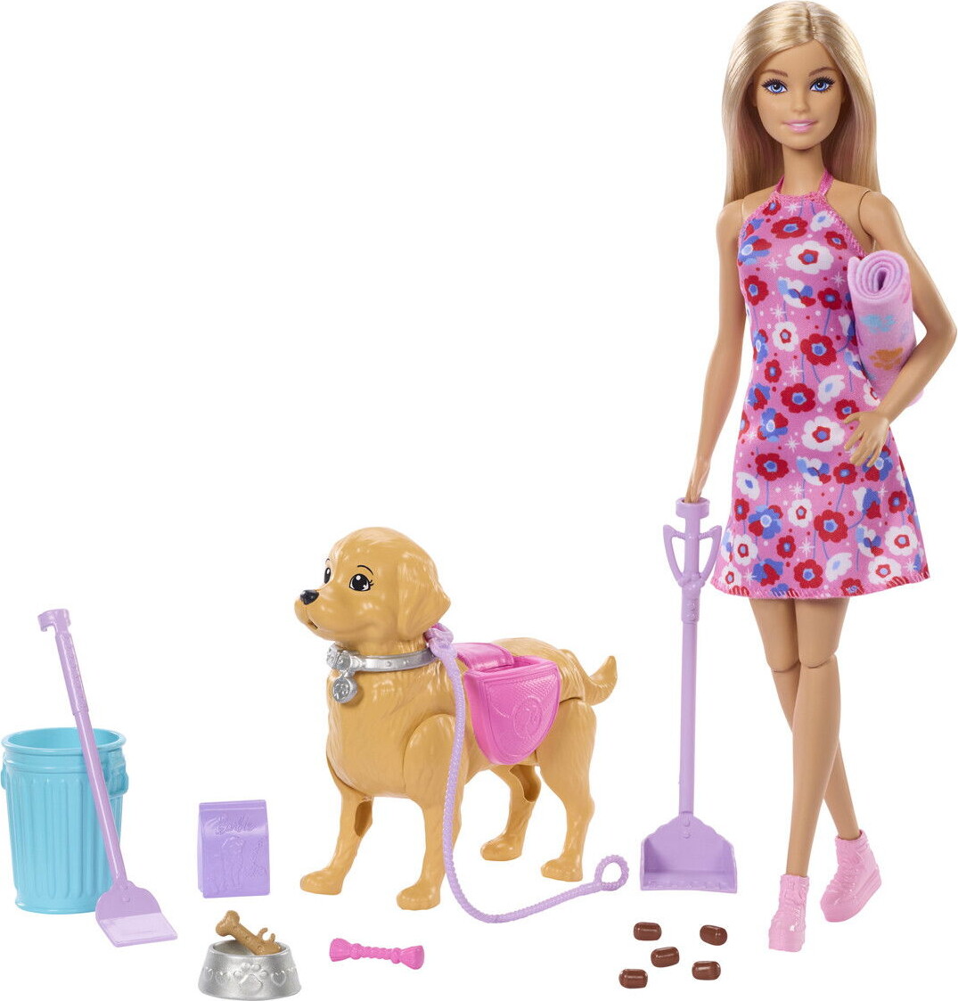 Barbie Jjb46 - Walk Potty Pup Malibu Dukke - Family Friends