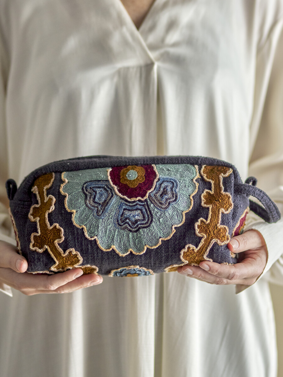 Bloomingville - Bari Kosmetikpung - Blå - Bomuld