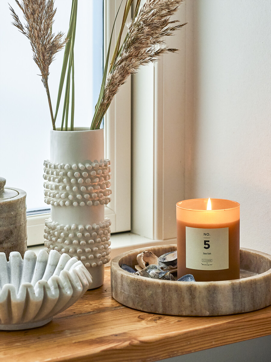 Bloomingville - Barrit Vase - Hvid - Stentøj - 20 5 Cm