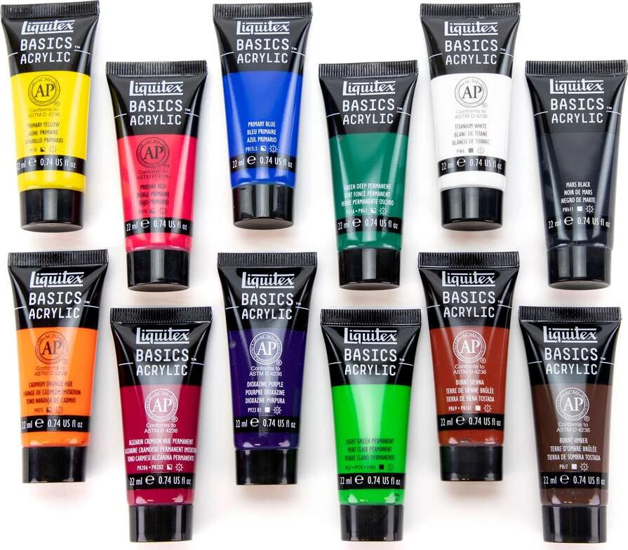 Liquitex - Basics Akrylmaling Sæt - 12X22 Ml