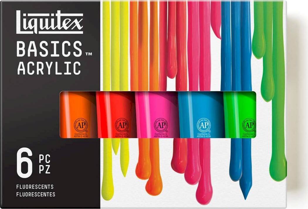 Liquitex - Basics Acrylic - Akrylmaling Sæt - Fluorescents 6X118 Ml