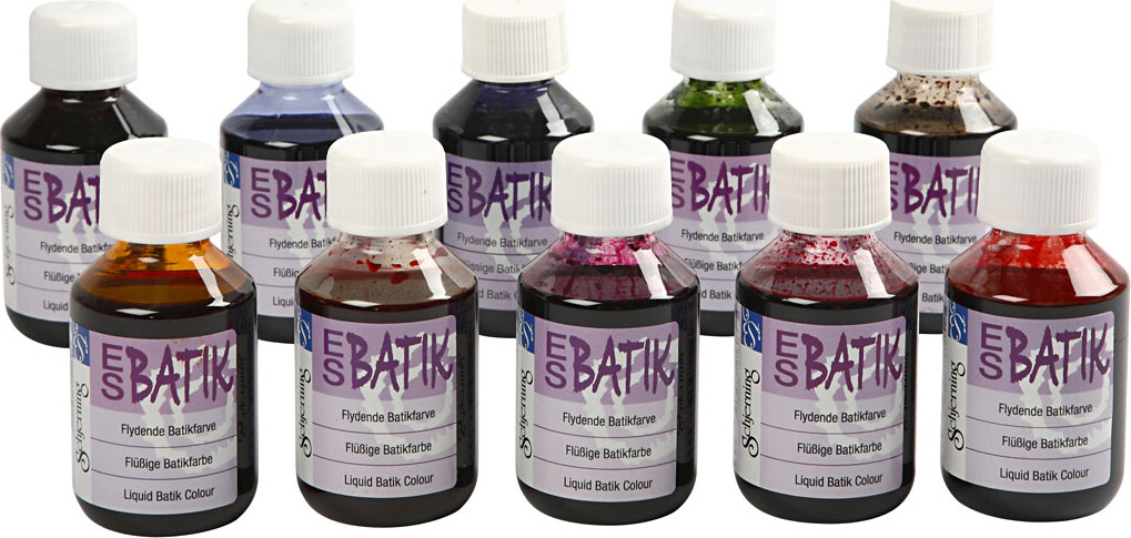 Batikfarve - Assorterede Farver - 10X100 Ml - Shjerning