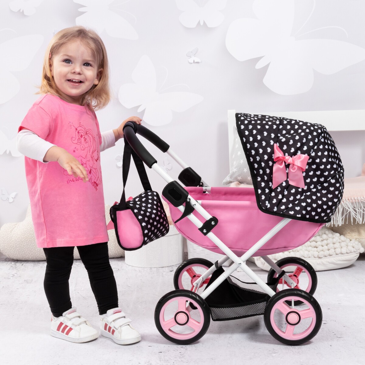 Bayer - Dukkebarnevogn Cosy - Sortpink