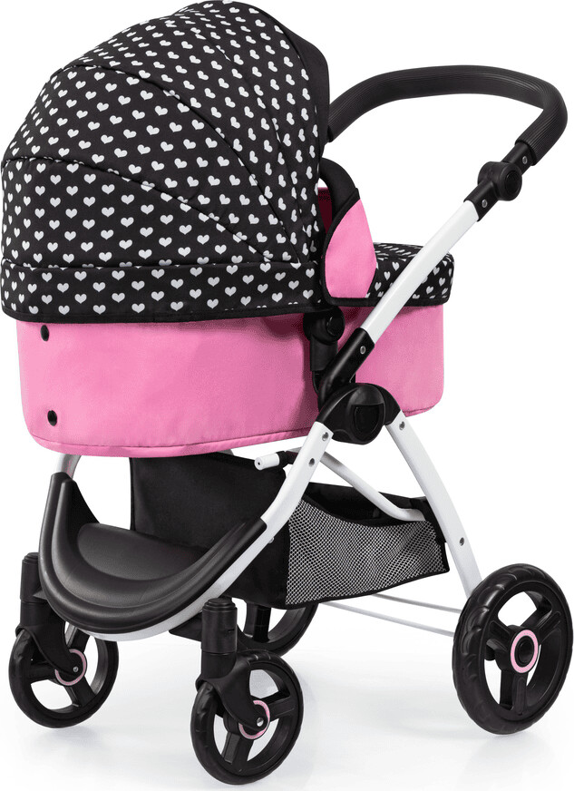 Bayer - Dukkevogn Med Drejejul Og Taske - City Max - Sort Og Pink