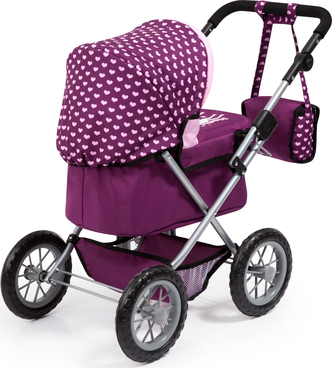 Bayer - Dukkevogn Med Kaleche Indkøbskurv - Trendy - Lilla