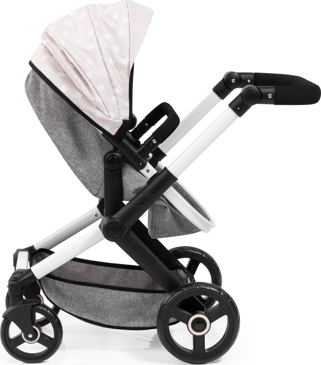 Bayer - Dukkevogn Med Drejehjul Og Taske - Xeo Stars - Grå