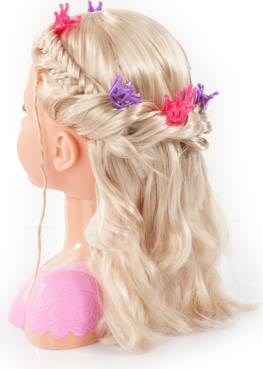 Bayer - Frisør -Og Sminkehoved Med Tilbehør - Lyst Hår