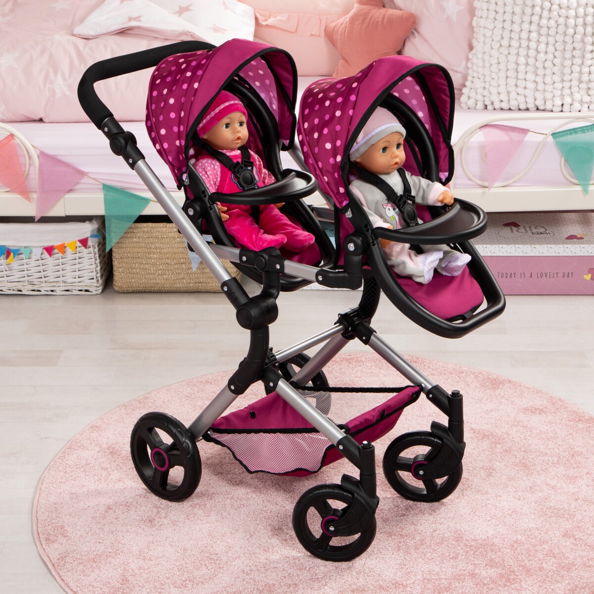 Bayer - Tvillinge Klapvogn - Neo - Pink