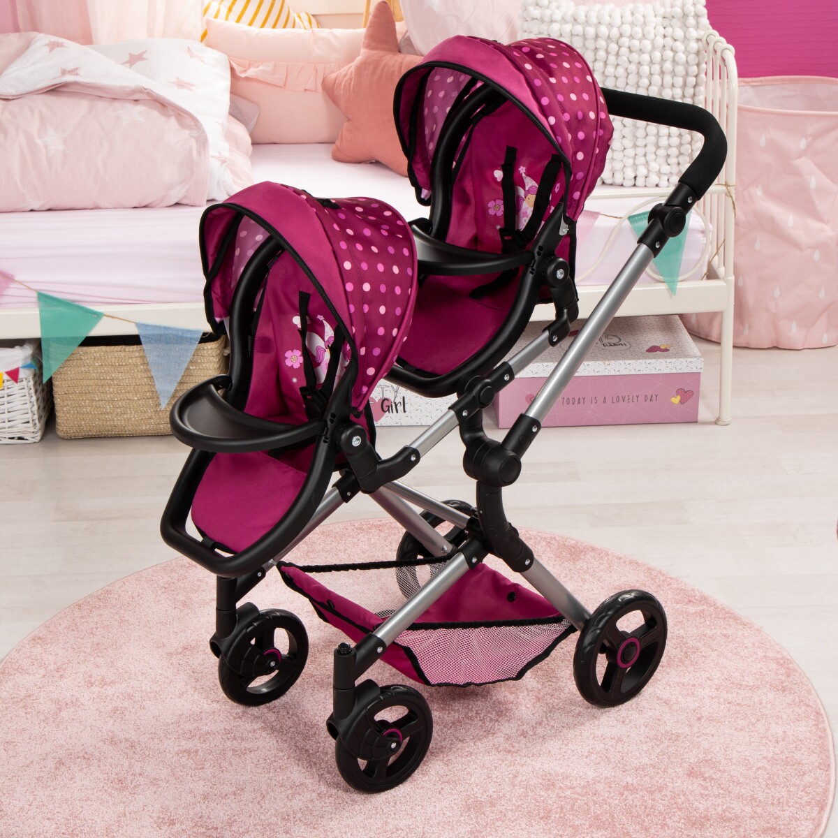 Bayer - Tvillinge Klapvogn - Neo - Pink