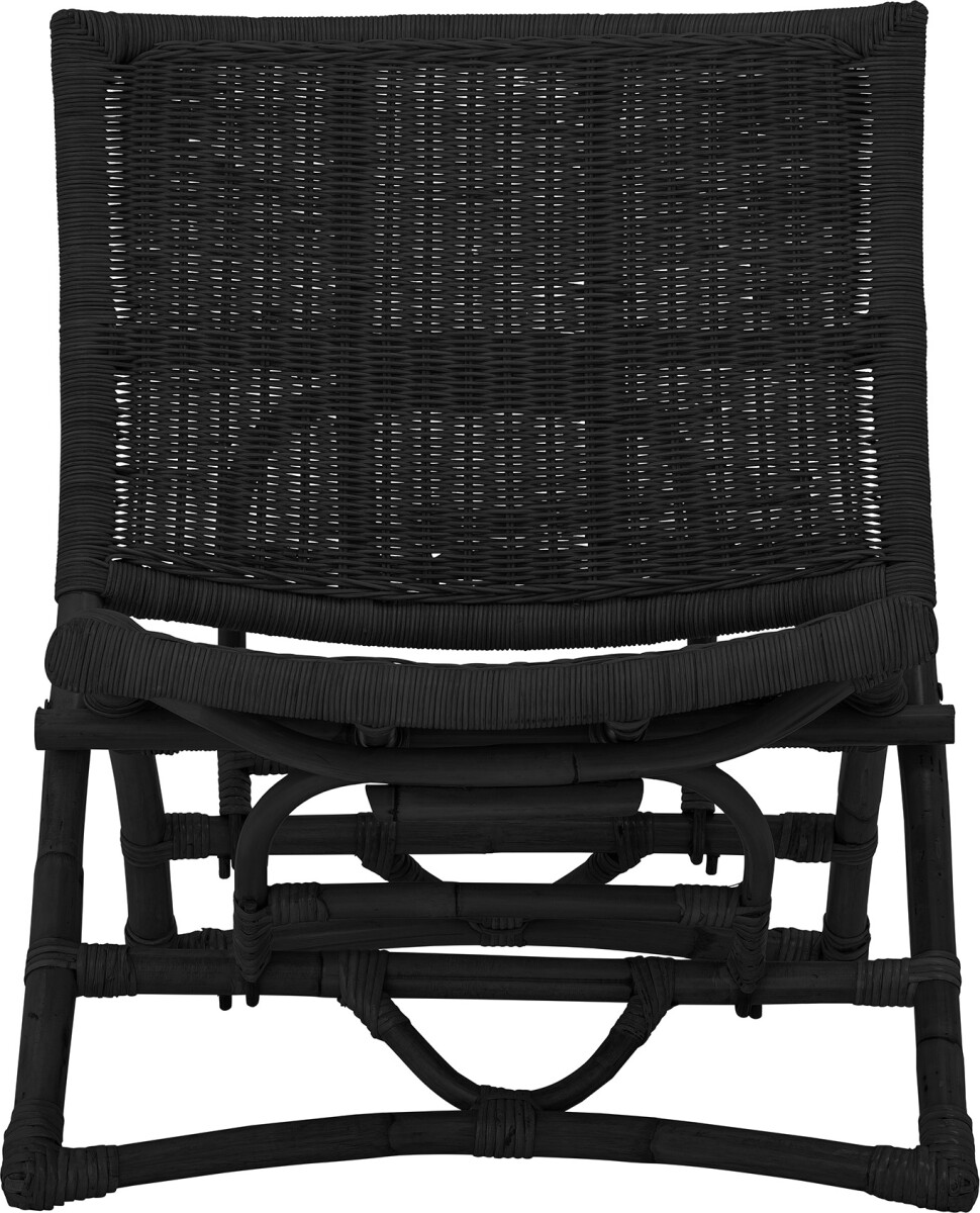Bloomingville - Baz Loungestol - Sort - Rattan Flet