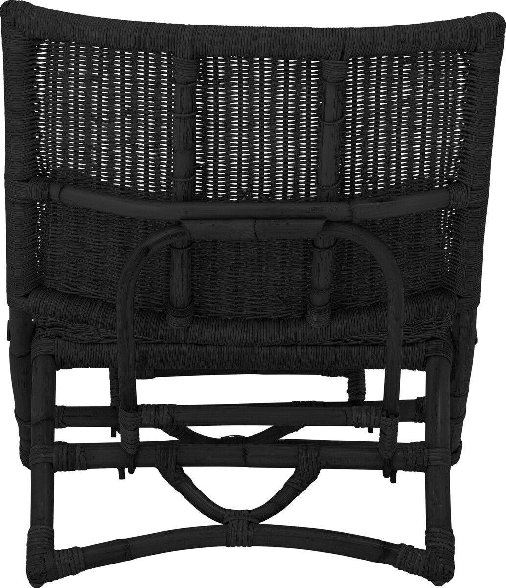 Bloomingville - Baz Loungestol - Sort - Rattan Flet