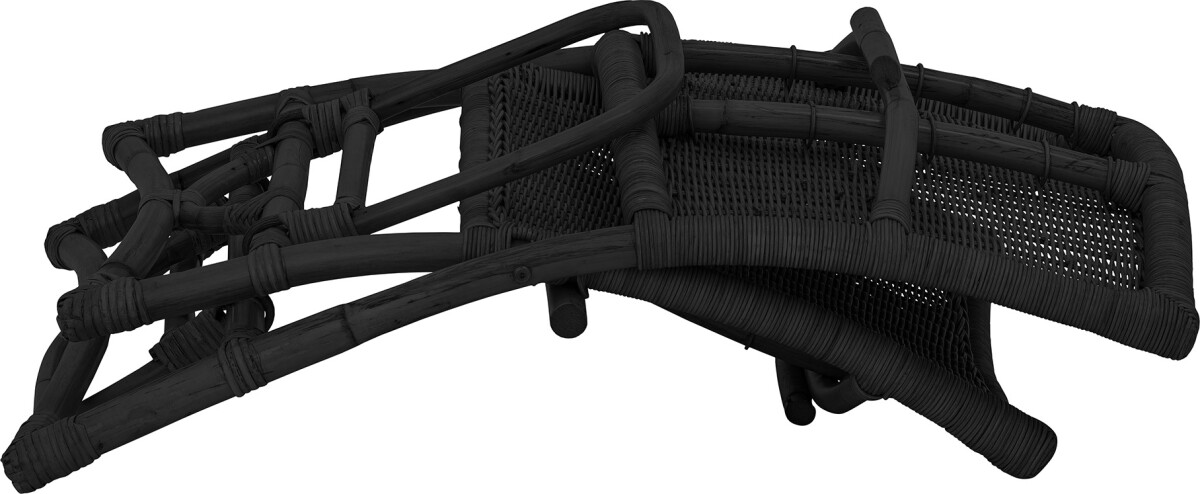Bloomingville - Baz Loungestol - Sort - Rattan Flet